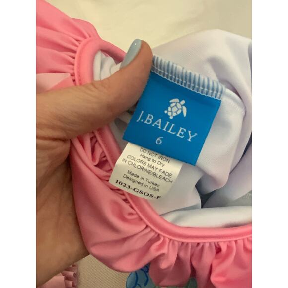 J. Bailey Girls One Piece Swimsuit- Floral NWT Size 6 - Picture 5 of 5